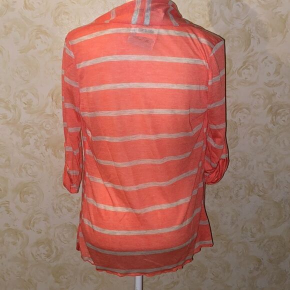 Enough About Me Coral Striped Cardigan! - Picture 5 of 8